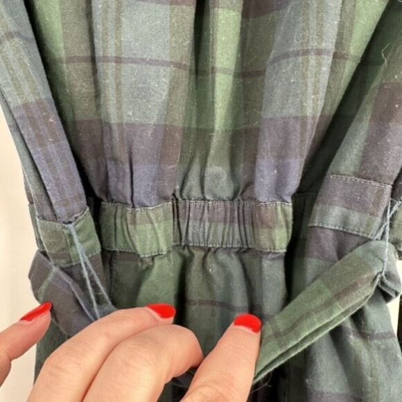 J. Crew Black Watch Tartan Plaid Knew Length Shirt Dress Size 2 Blue & Green - Picture 12 of 12